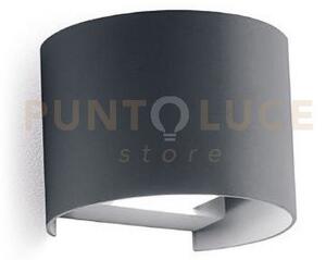 Ges876c- applique in alluminio e vetro colore antracite led 3000k 9
