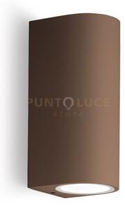 Ges905- applique ruggine 2 luci attacco gu10 ip44 6,8x16cm