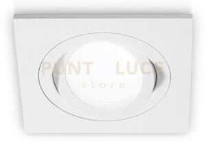 Gfa041- faretto quadrato in alluminio orietabile colore bianco 9,4c