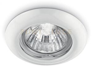 Gfa011- faretto da incasso in metallo colore bianco lucido 1 luce a