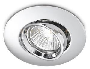 Gfa002- faretto ad incasso alluminio finitura cromo 1 luce attacco 