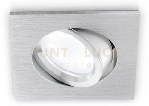 Gfa050- faretto quadrato in alluminio orietabile colore alluminio s