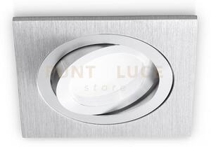 Gfa040- faretto quadrato in alluminio orietabile colore alluminio s