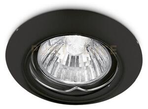 Gfa014- faretto da incasso in metallo colore nero 1 luce attacco gu