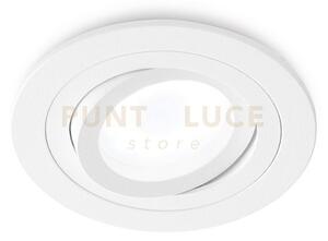 Gfa091- faretto tondo in alluminio orietabile colore bianco opaco 9