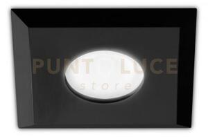 Gfa1191- faretto incasso 1 luce liscio nero in alluminio quadrato 9