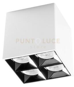 Gfa1140c- faretto bianco 4 luci led 3000k 1200lm 15w 8x8,2cm