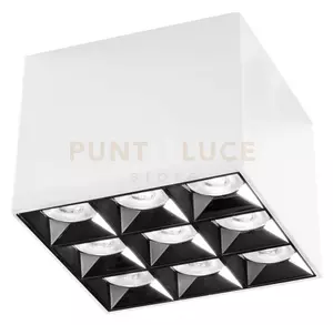 Gfa1141c- faretto bianco 9 luci led 3000k 2800lm 36w 12x12cm