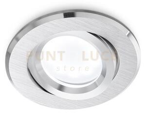 Gfa130- faretto da incasso orientabile in alluminio colore allumini