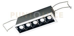 Gfa1120c- faretto da incasso 5 luci led 3000k 800lm 10w antiabbagli