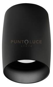 Gfa1221- faretto orientabile nero 1 luce attacco gu10 tondo d.8cm h