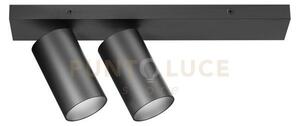 Gfa1399- spot 2 faretti attacco gu10 orientabili colore nero opaco