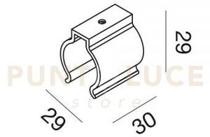 Gstc23- clip singola trasparente per strisce led