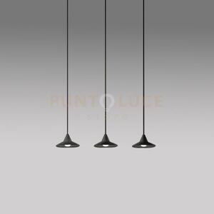 Helena s/3 - sospensione colore nero lineare a 3 luci led 3000k 920
