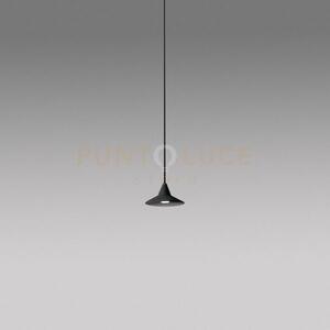 Helena s/1 - sospensione in alluminio nero 1 luce a led 3000k 7w 325lm