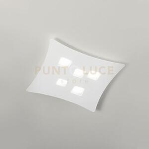 Isotta p/m - plafoniera colore bianco in metallo e alluminio 5 luci