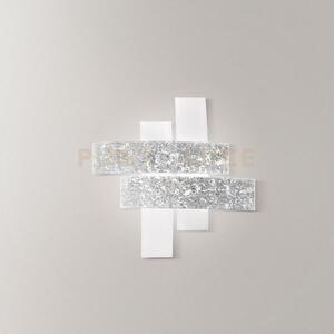 Lara p/m - applique a parete in metallo e vetro bianco foglia arge