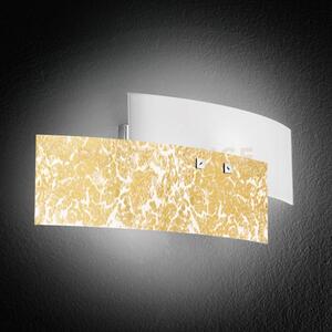 Lara a/p - applique a parete in metallo e vetro bianco foglia oro 