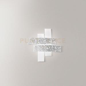 Lara p/p - applique a parete in metallo e vetro bianco foglia arge