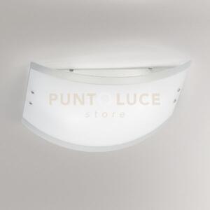 Lecce p/m plafoniera in vetro bianco particolari metallo cromo 2 lu
