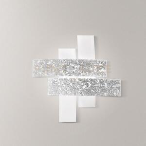 Lara p/g - applique a parete in metallo e vetro bianco foglia arge