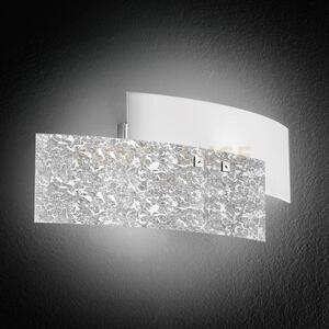 Lara a/p - applique a parete in metallo e vetro bianco foglia arge