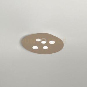 Luna p/m - plafoniera metallo e alluminio tortora 5 luci attacco g