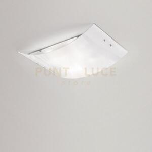 Michela p/m metallo e vetro bianco finitura cromo 2 luci attacco e2