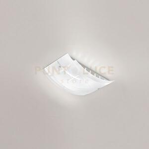 Nereide p/p- plafoniera in metallo cromo e vetro decorato bianco 2 