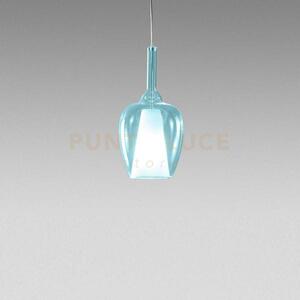 Ofelia s/10 mini - vetro blu-trasparente e portalampada bianco atta