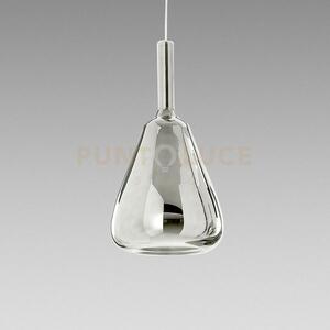 Ofelia s/11 - vetro cromo specchiato e portalampada bianco 1 luce a