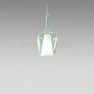 Ofelia s/10 mini - vetro verde-trasparente e portalampada bianco at