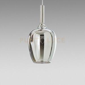 Ofelia s/10 - vetro cromo specchiato e portalampada bianco 1 luce a