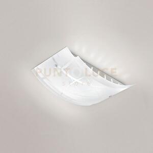 Nereide p/m plafoniera in metallo cromo e vetro decorato bianco 2 l