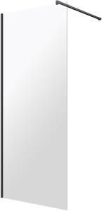 Omnires Marina parete doccia walk-in 110 cm nero opaca/vetro trasparente DNR11XBLTR