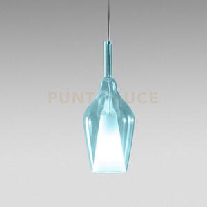 Ofelia s/12 - vetro blu-trasparente e portalampada bianco 1 luce a