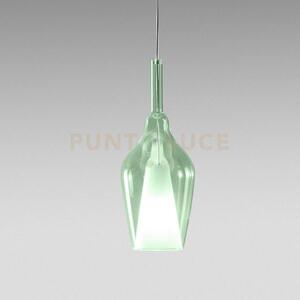 Ofelia s/12 - vetro verde trasparente e portalampada bianco 1 luce 