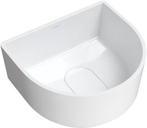 Omnires Cadence M+ lavabo 42x37 cm semicircolare da appoggio bianco CADENCE420BP