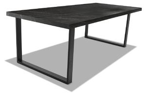 Tavolo da pranzo in legno e metallo con piedi quadrati neri - 220x100 cm