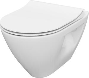 Cersanit Mille Plus vaso wc con copriwater a discesa lenta sospeso senza brida bianco S701-454-ECO