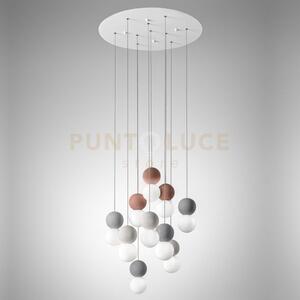 Sfera s/10 lampadario sospeso in metallo satinato bianco e diffusor