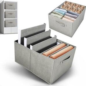 Set da guardaroba da 2 pezzi, completo di 10 grucce per abiti, 40x30x22 cm, armadio pieghevole per abiti e capi di abbigliamento, antracite