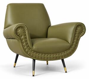 Poltrona Vico Pelle Primo Fiore Premium - Iconica, Finiture di Pregio