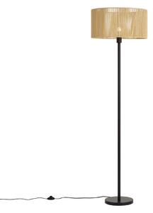Lampada da terra nera con paralume in corda di carta beige 50/50/25 - Simplo