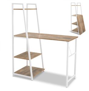 Bimyo - Scrivania pieghevole con libreria salvaspazio 50x41xH128 cm in stile industrial oak