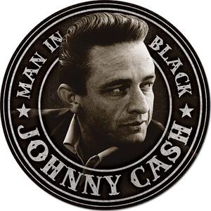 Cartello in metallo Johnny Cash - Man in Black Round