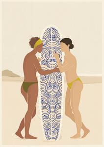 Illustrazione Surfing connects people, Andi Bell Art