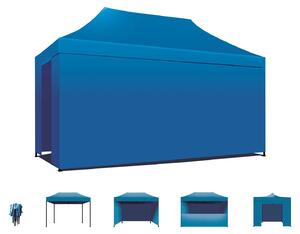 Taman Tenda / Gazebo Per Giardino 3X4,5 Mt Impermeabile Tendone Pieghevole Per Fiere E Mercati Con Teli Laterali Colore Blu