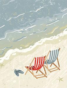 Illustrazione Deck Chairs on the Beach, MHJ