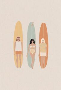 Illustrazione Longboard surf competition vector illustration, LucidSurf